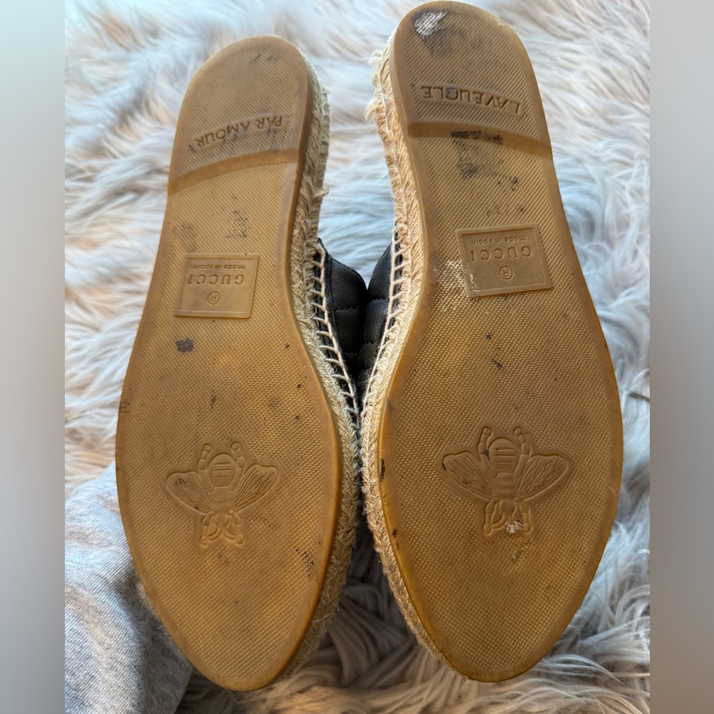Gucci Nappa Matelasse GG Marmont Espadrille Mules - Picture 10 of 16